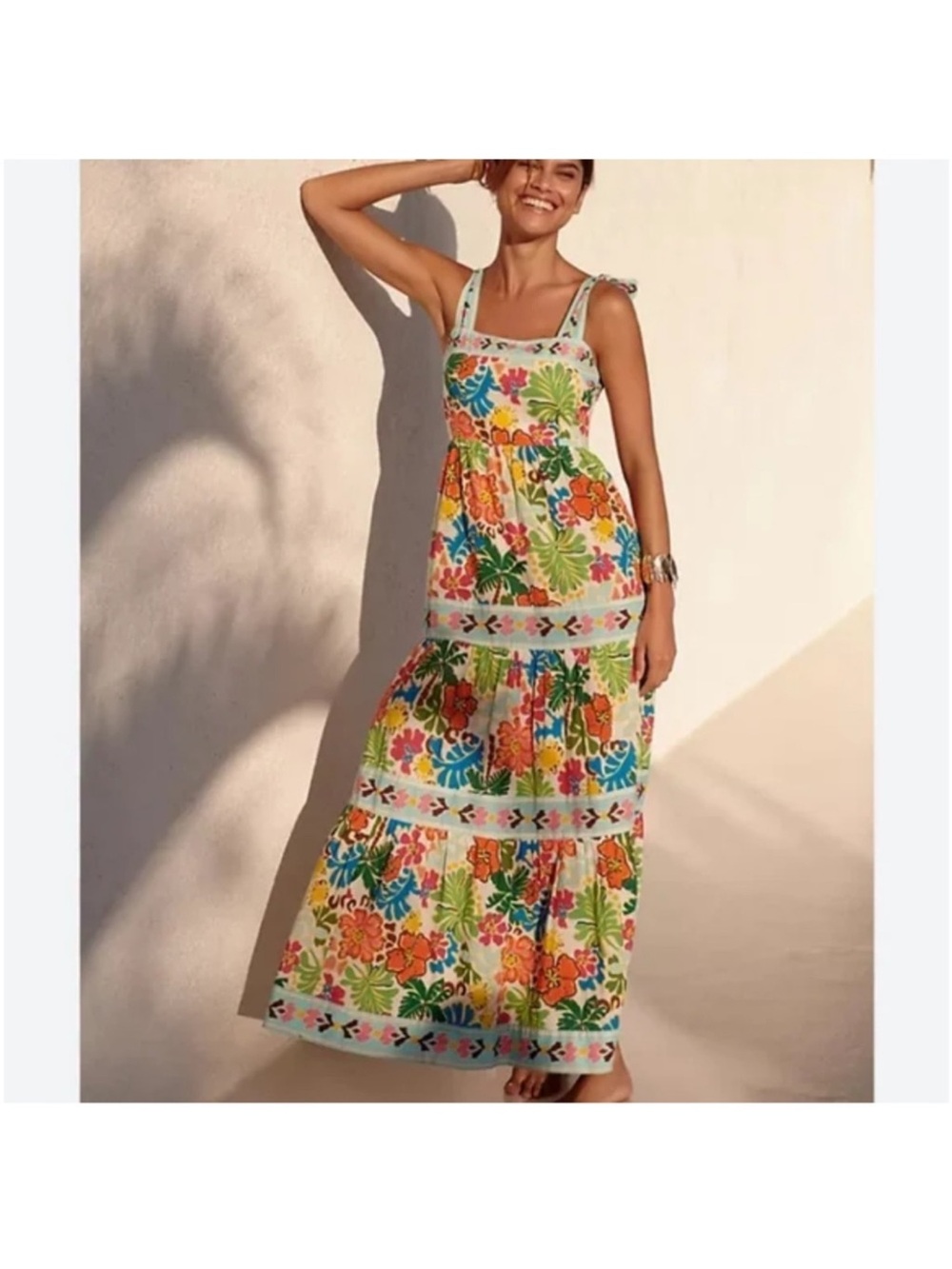 Beach Riot Charlotte Colorful Floral Maxi Dress Size Medium - Picture 7 of 14
